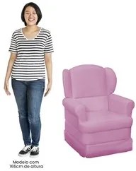 Poltrona de Amamentação Sabrina Sintético Rosa Bebê - Phoenix Baby