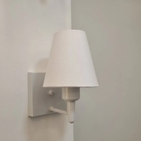 Arandela Quadrada Md-2034 Branco Cúpula em Tecido Cone Branco - Bivolt
