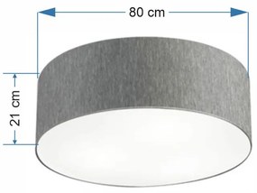 Plafon Cilíndrico Md-3055 Cúpula em Tecido 80x21cm Rústico Cinza - Bivolt