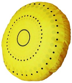 Almofada Redonda Ravi Cheia em Tons Amarelo 40x40cm - ARI-0304