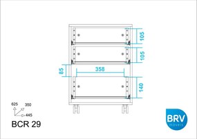 Criado Mudo 3 Gavetas Bcr29 - Branco