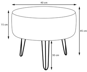 Puff Redondo para Sala Chloe Suede Bege