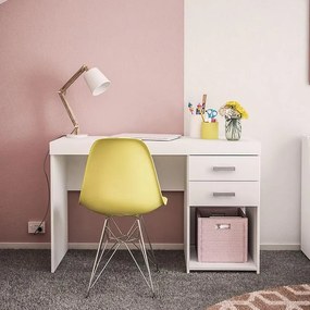 Mesa De Escritório Computador Malta 1,20m 2 Gavetas - Branco