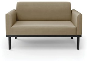 Sofá Namoradeira Base de Madeira Fixa Preto Marisa Suede  D03 - D'Rossi - Marrom Rato