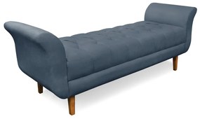 Recamier Olinda Suede 160 cm Pés Chanfrado Castanhos - D'Rossi - Azul Marinho