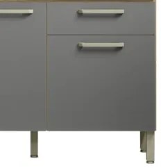 Balcão de Cozinha com Tampo 120cm Louis Z06 Freijó/Gris - Mpozenato