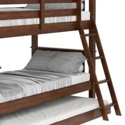 Treliche Solteiro Juvenil com Escada Móvel Joy Z40 Castanho Acetinado