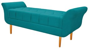 Recamier Estofado Ari 195 cm King Size Suede Azul Turquesa - ADJ Decor