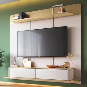 Home Painel Decorativo Suspenso Messier para TV até 70 Polegadas Off White/Champagne G26 - Gran Belo