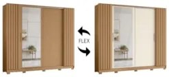 Guarda Roupa Casal 270cm 4 Espelhos Jacarandá Flex Off/Freijó - Albatr