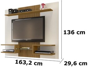 Painel Atlas Off White Cinamomo Ripado – Bechara Móveis
