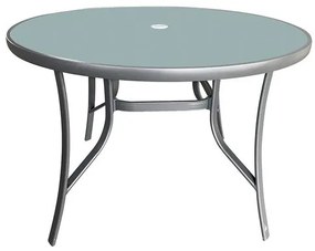 Mesa Arpoador Cinza Tampo Vidro Base Alumínio - 76684 Sun House