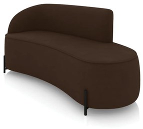 Sofá 3 Lugares Orgânico 180cm Pé Ferro Preto Morgan Suede D03 - D'Rossi - Marrom