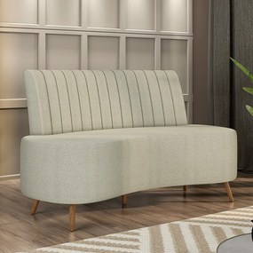 Sofá Living Decorativo 2 Lugares 1,35M Katara Bege Bouclê G33 - Gran Belo