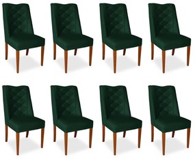 Kit 8 Cadeiras de Jantar Micheli Suede Verde Bandeira