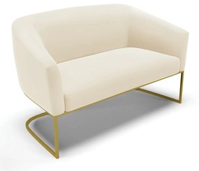 Namoradeira e 2 Poltronas Industrial Dourado Stella Veludo D03 - D'Rossi - Bege