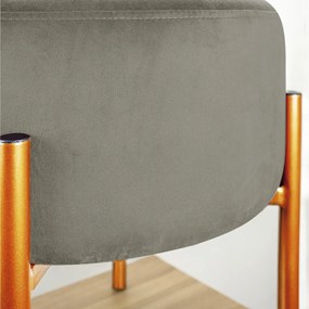Puff Banqueta Decorativo Industrial Cobre Iron Suede Marrom Rato D03 - D'Rossi