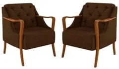 Kit 2 Poltronas Decorativas para Sala de Estar Capitonê Lapa Z32 Velud