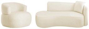 Kit Divã Recamier 180cm e Poltrona Luxo Suíça Lado Esquerdo Bouclé