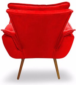 Poltrona Decorativa Opala Vermelho Pés Palito - Sheep Estofados