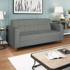 Sofá 2 Lugares Denver Corano Cinza - ADJ Decor