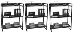 Kit 3 Estantes Livreiro Prisma Estilo Industrial 80cm 3 Prateleiras C0