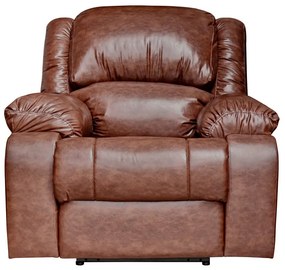 Poltrona do Papai Reclinável Manual Magnum PU Sintético Marrom G23 - Gran Belo