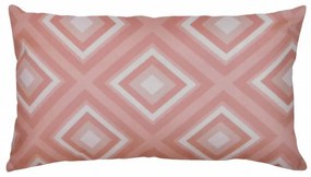 Capa de Almofada Suede Suprema em Tons de Rosa - Quadrados - 60x30cm