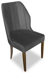 Cadeira De Jantar Safira Suede Cinza Grafite