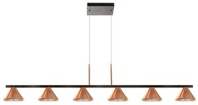 Pendente Time Retangular 120X14X24Cm Cone Fixo Simetrico Metal Alumini... (PRETO)