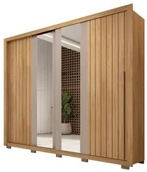 Guarda Roupa Casal 2 Portas de Correr com Espelho Moviment Buriti/Fend
