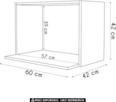 Suporte Microondas e Forno Elétrico Aéreo 60cm Itália Castanho - Lumil