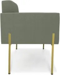 Poltrona Para Sala Pé Metal Dourado Kit 2 Ana Bouclé Menta - Ibiza