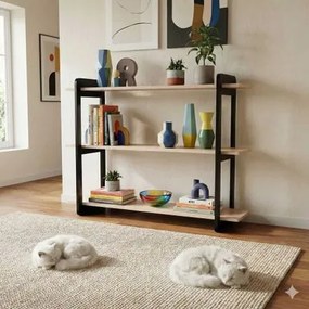 Aparador Narvi Pinus com Preto Woodyou 110x32x87cm