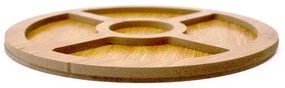 Bandeja Decorativa de Bambu para Petiscos Redonda 1,5x26x26 Cm - D'Rossi
