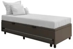 Bicama Box Baú Solteirão 96x203cm Samy S05 Sintético Marrom - Mpozenat