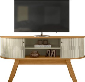 Rack TV 55 Pol 136cm Bancada para Sala Rylan M20 - D'Rossi - Cumaru e Opala