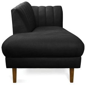Divã Recife Suede 165 cm Pés Chanfrado Castanho - D'Rossi - Preto