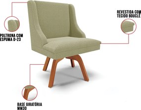 Cadeira Sala de Jantar Giratória MM35 Liz Bouclê D03 - D'Rossi - Pistache