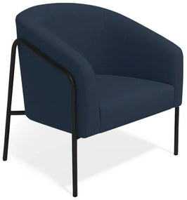 Poltrona Sala Industrial Alta Preto Stella Suede D03 - D'Rossi - Azul