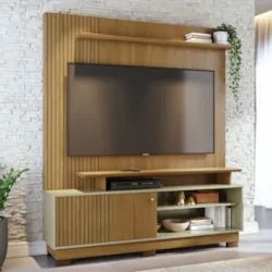 Estante Painel Para TV 65 Pol 160cm Anny Z10 Cumaru/Opala - Mpozenato