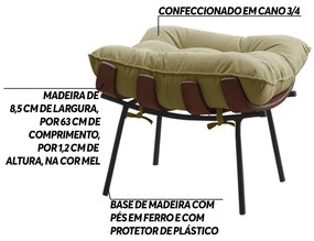 Puff Decorativo Sala de Estar Abel Base de Madeira Preto Veludo Bege G41 - Gran Belo