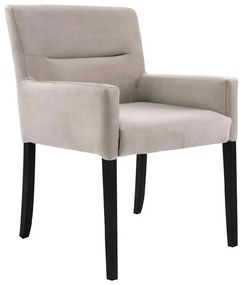 Poltrona Sala de Estar Decorativa Base Madeira Vicenza Veludo Nude G15 - Gran Belo