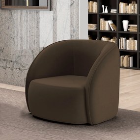 Poltrona Decorativa Sala de Estar Clarke Veludo Marrom G45 - Gran Belo