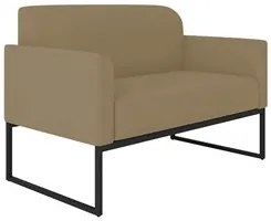 Poltrona Namoradeira 2 Lugares Base Industrial Preta Maressa S12 Suede