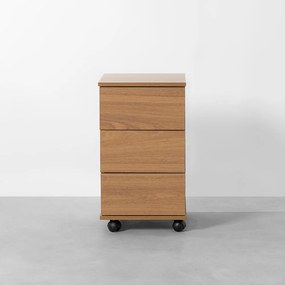 Gaveteiro Contemporâneo Slim 3 Gavetas Louro Freijó - 40cm