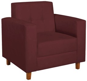 Poltrona Decorativa Denver Suede Bordô - ADJ Decor