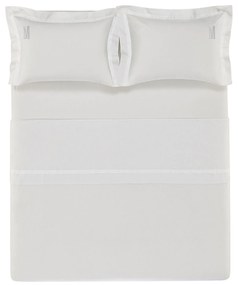 Jogo de Cama Trussardi Cetim 300 Fios Vercelli Branco - Casal  Casal