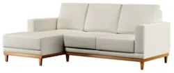 Sofá Living 200cm 3 Lugares Com Chaise Esquerdo Kayrós D05 Linho Cru -