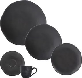 Aparelho de Jantar 30 Peças Orgânico Preto Matte Porto Brasil